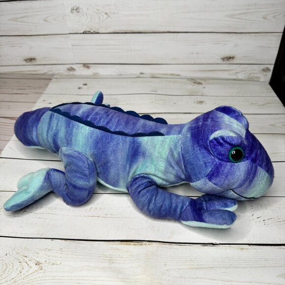 Kohls Cares Plush Iguana Lizard Stuffed Animal 14" Blue Purple Reptile Toy - Picture 3 of 7